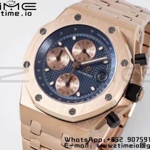 AP Royal Oak Offshore 42mm RG Blue Dial APF 1:1 Best Edition on RG Bracelet A3126 - Super Clone Watch | 1:1 Best Version
