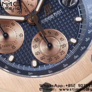 AP Royal Oak Offshore 42mm RG Blue Dial APF 1:1 Best Edition on RG Bracelet A3126 - Super Clone Watch | 1:1 Best Version