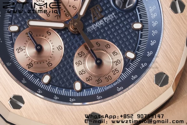 AP Royal Oak Offshore 42mm RG Blue Dial APF 1:1 Best Edition on RG Bracelet A3126 - Super Clone Watch | 1:1 Best Version