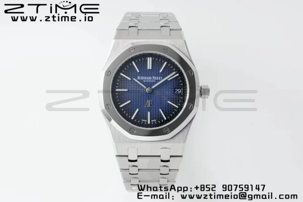 AP Royal Oak 39mm 15202 SS IPF 1:1 Best Edition Cadran albastru/negru texturat pe brățară SS A2121 - Super Clone Watch | 1:1 Best Version