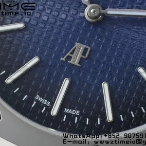 AP Royal Oak 39mm 15202 SS IPF 1:1 Best Edition Cadran albastru/negru texturat pe brățară SS A2121 - Super Clone Watch | 1:1 Best Version