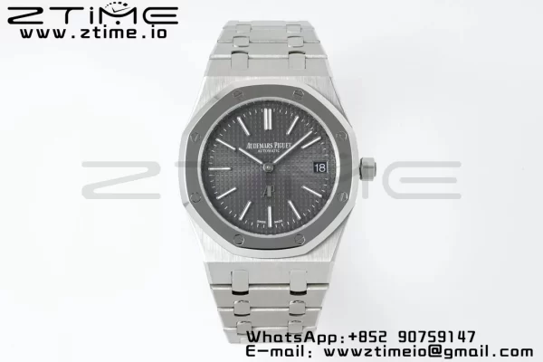 AP Royal Oak 39mm 15202 SS IPF 1:1 Best Edition Cadran gris texturé sur bracelet SS A2121 - Super Clone Watch | 1:1 Best Version