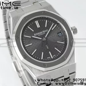 AP Royal Oak 39mm 15202 SS IPF 1:1 Best Edition Cadran gris texturé sur bracelet SS A2121 - Super Clone Watch | 1:1 Best Version