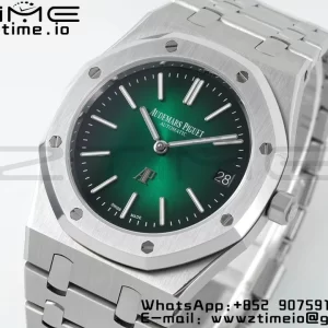 AP Royal Oak 39mm 15202 SS IPF 1:1 Best Edition Green/Black Dial on SS Bracelet A2121 - Super Clone Watch | 1:1 Best Version