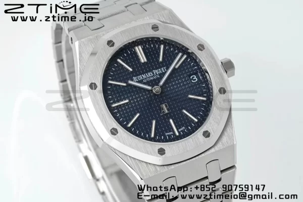 AP Royal Oak 39mm 15202 SS IPF 1:1 Mejor Edición Esfera azul texturizada en brazalete SS A2121 - Super Clone Watch | 1:1 Mejor Versión