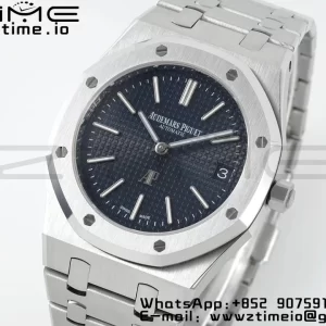 AP Royal Oak 39mm 15202 SS IPF 1:1 Mejor Edición Esfera azul texturizada en brazalete SS A2121 - Super Clone Watch | 1:1 Mejor Versión