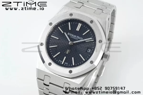 AP Royal Oak 39mm 15202 SS IPF 1:1 Mejor Edición Esfera azul texturizada en brazalete SS A2121 - Super Clone Watch | 1:1 Mejor Versión