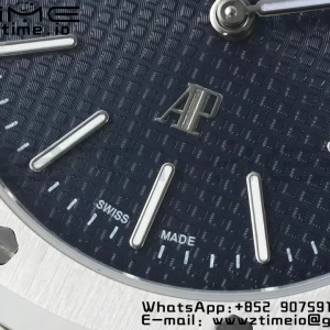AP Royal Oak 39mm 15202 SS IPF 1:1 Mejor Edición Esfera azul texturizada en brazalete SS A2121 - Super Clone Watch | 1:1 Mejor Versión