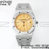 AP Royal Oak 39mm 15202 SS IPF 1:1 Best Edition Yellow Textured Dial on SS Bracelet A2121 - Super Clone Watch | 1:1 Best Version