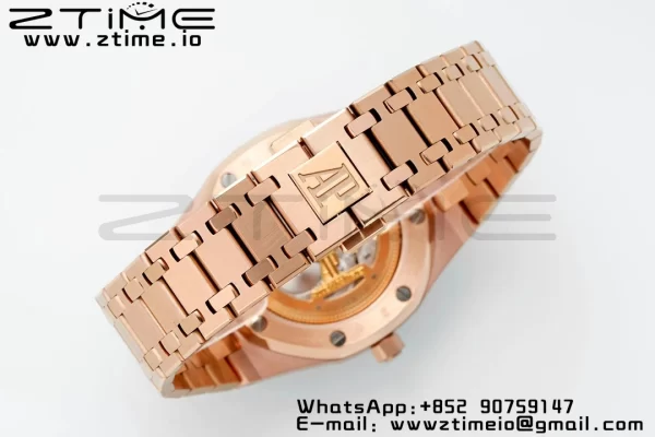AP Royal Oak 39mm 15202 RG IPF 1:1 Best Edition Cadran albastru texturat pe brățară RG A2121 - Super Clone Watch | 1:1 Best Version