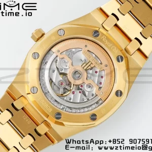 AP ロイヤルオーク 39mm 15202 YG IPF 1:1 ベスト・エディション YGブレスレットのホワイト・テクスチャード・ダイヤル A2121 - スーパークローン・ウォッチ｜1:1 ベスト・バージョン