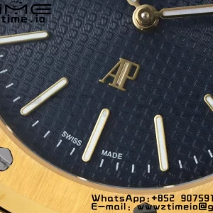 AP Royal Oak 39mm 15202 YG IPF 1:1 Best Edition Cadran Bleu Texturé sur Bracelet YG A2121 - Super Clone Watch | 1:1 Best Version