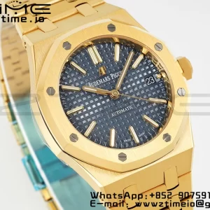 AP Royal Oak 37mm 15450 YG IPF Best Edition Blue Dial on YG Bracelet SA3120 Super Clone - Super Clone Watch | 1:1 Best Version