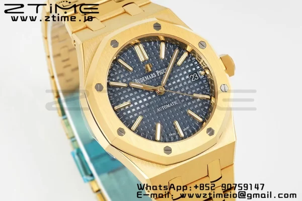 AP Royal Oak 37mm 15450 YG IPF Best Edition Blue Dial on YG Bracelet SA3120 Super Clone - Super Clone Watch | 1:1 Best Version