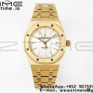 AP Royal Oak 37mm 15450 YG IPF Best Edition White Dial on YG Bracelet SA3120 Super Clone - Super Clone Watch | 1:1 Best Version