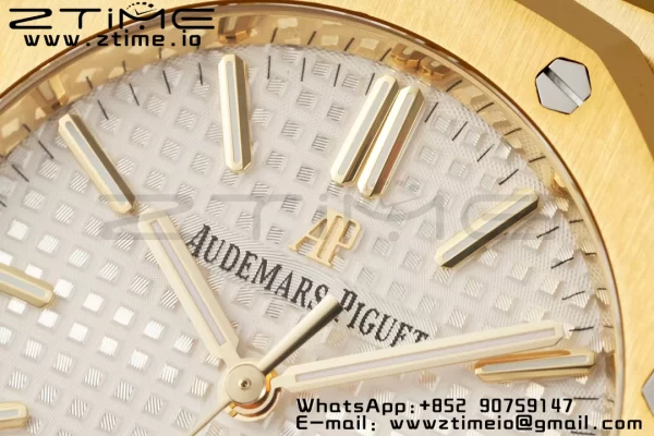 AP Royal Oak 37mm 15450 YG IPF Best Edition White Dial on YG Bracelet SA3120 Super Clone - Super Clone Watch | 1:1 Best Version