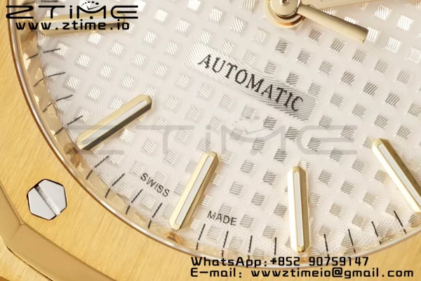 AP Royal Oak 37mm 15450 YG IPF Best Edition White Dial on YG Bracelet SA3120 Super Clone - Super Clone Watch | 1:1 Best Version