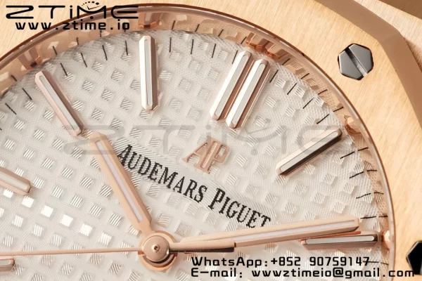 AP Royal Oak 37mm 15450 RG IPF Best Edition White Dial on RG Bracelet SA3120 Super Clone - Super Clone Watch | 1:1 Best Version