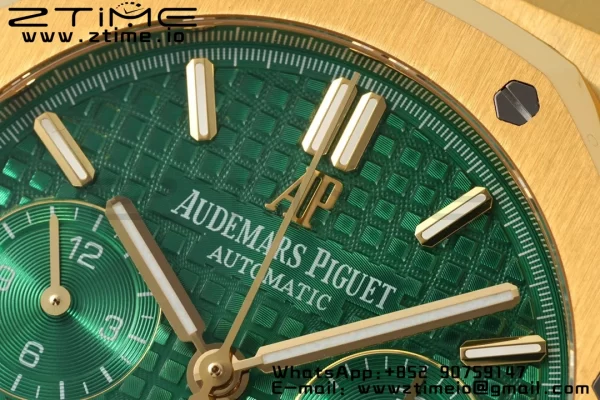 AP Royal Oak Chrono 26331 YG IPF 1:1 Best Edition Green Dial on YG Bracelet A7750 - Super Clone Watch | 1:1 Best Version