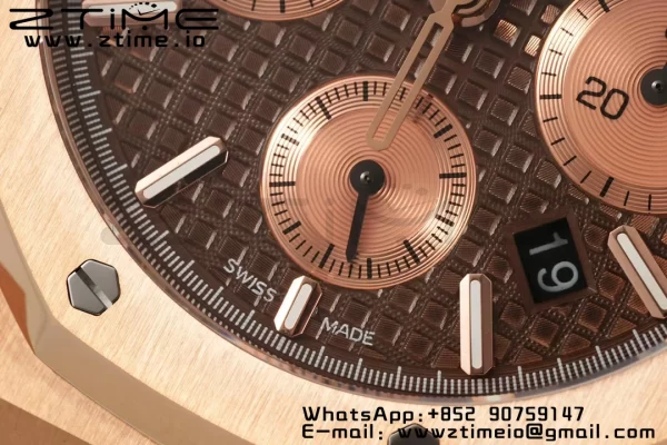 AP Royal Oak Chrono 26331 RG IPF 1:1 Best Edition Brown/RG Dial on RG Bracelet A7750 - Super Clone Watch | 1:1 Best Version