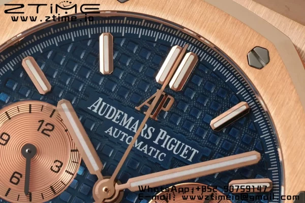 AP Royal Oak Chrono 26331 RG IPF 1:1 Best Edition Cadran albastru/RG pe brățară RG A7750 - Super Clone Watch | 1:1 Best Version