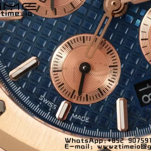 AP Royal Oak Chrono 26331 RG IPF 1:1 Best Edition Cadran albastru/RG pe brățară RG A7750 - Super Clone Watch | 1:1 Best Version