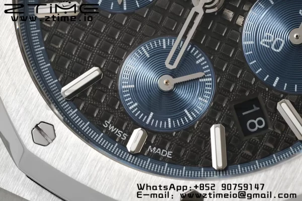 AP Royal Oak Chrono 26331 SS IPF 1:1 Best Edition Gray/Blue Dial on SS Bracelet A7750 - Super Clone Watch | 1:1 Best Version