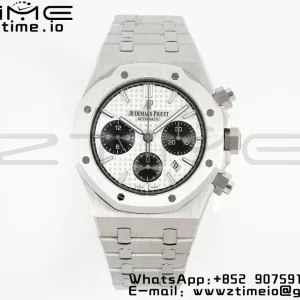 AP Royal Oak Chrono 26331 SS IPF 1:1 Best Edition White/Black Dial on SS Bracelet A7750 - Super Clone Watch | 1:1 Best Version