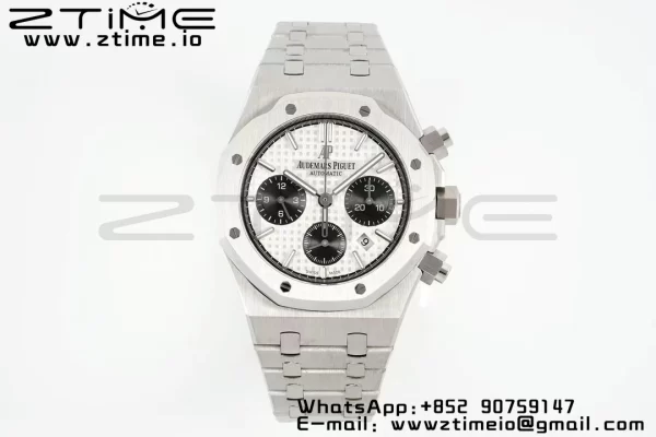 AP Royal Oak Chrono 26331 SS IPF 1:1 Best Edition White/Black Dial on SS Bracelet A7750 - Super Clone Watch | 1:1 Best Version