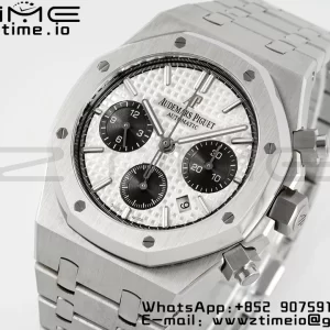 AP Royal Oak Chrono 26331 SS IPF 1:1 Best Edition White/Black Dial on SS Bracelet A7750 - Super Clone Watch | 1:1 Best Version