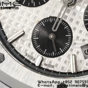 AP Royal Oak Chrono 26331 SS IPF 1:1 Best Edition White/Black Dial on SS Bracelet A7750 - Super Clone Watch | 1:1 Best Version