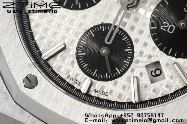 AP Royal Oak Chrono 26331 SS IPF 1:1 Best Edition White/Black Dial on SS Bracelet A7750 - Super Clone Watch | 1:1 Best Version