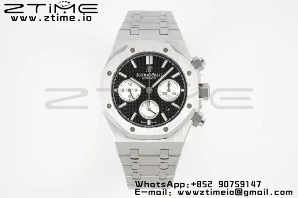 AP Royal Oak Chrono 26331 SS IPF 1:1 Best Edition Black/White Dial on SS Bracelet A7750 - Super Clone Watch | 1:1 Best Version