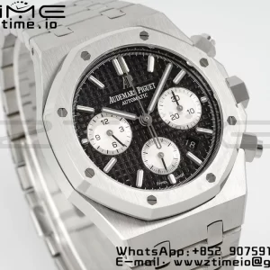 AP Royal Oak Chrono 26331 SS IPF 1:1 Best Edition Black/White Dial on SS Bracelet A7750 - Super Clone Watch | 1:1 Best Version