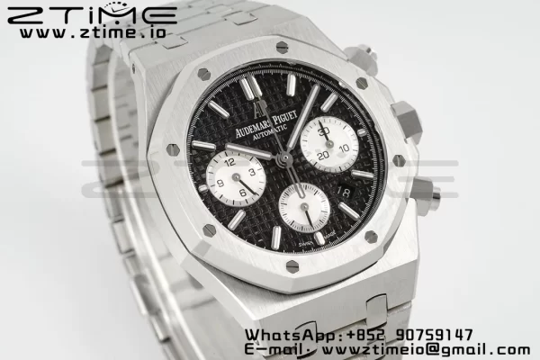 AP Royal Oak Chrono 26331 SS IPF 1:1 Best Edition Black/White Dial on SS Bracelet A7750 - Super Clone Watch | 1:1 Best Version