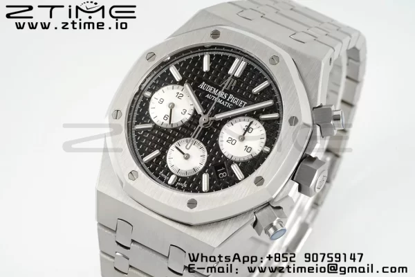 AP Royal Oak Chrono 26331 SS IPF 1:1 Best Edition Black/White Dial on SS Bracelet A7750 - Super Clone Watch | 1:1 Best Version