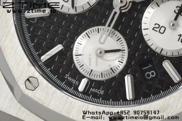 AP Royal Oak Chrono 26331 SS IPF 1:1 Best Edition Black/White Dial on SS Bracelet A7750 - Super Clone Watch | 1:1 Best Version
