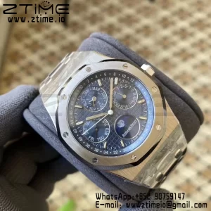 AP Royal Oak 41mm Complicated 26574ST SS APSF  1:1 Best Edition Blue Dial on SS Bracelet A5134 (CHS) - Super Clone Watch | 1:1 Best Version