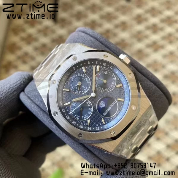 AP Royal Oak 41mm Complicated 26574ST SS APSF  1:1 Best Edition Blue Dial on SS Bracelet A5134 (CHS) - Super Clone Watch | 1:1 Best Version