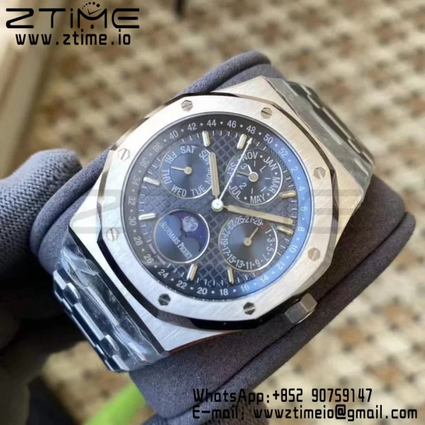 AP Royal Oak 41mm Complicated 26574ST SS APSF  1:1 Best Edition Blue Dial on SS Bracelet A5134 (CHS) - Super Clone Watch | 1:1 Best Version