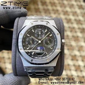AP Royal Oak 41mm Complicated 26574 SS APSF 1:1 Best Edition Black Dial on SS Bracelet A5134 (CHS) - Super Clone Watch | 1:1 Best Version