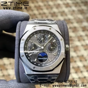 AP Royal Oak 41mm Complicated 26574 SS APSF 1:1 Best Edition Gray/Black Dial on SS Bracelet A5134 (CHS) - Super Clone Watch | 1:1 Best Version