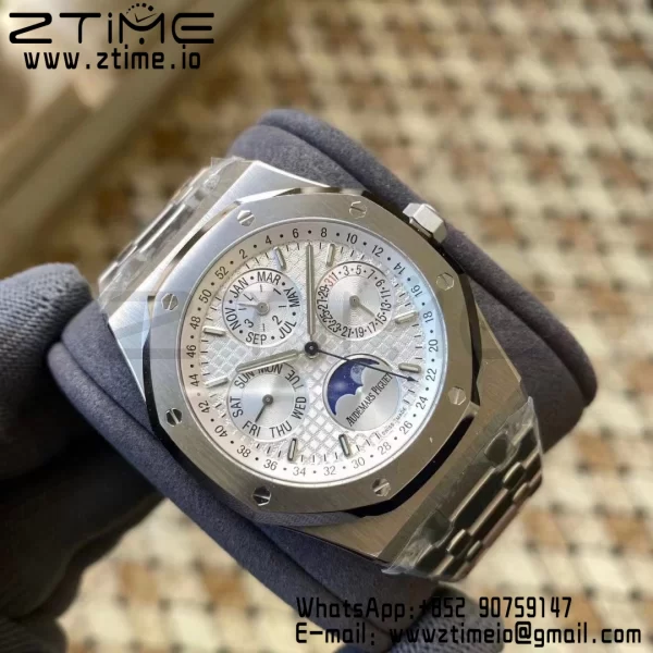 AP ロイヤルオーク 41mm コンプリケイテッド 26574 SS APSF 1:1 ベストエディション シルバーダイアル SSブレスレット A5134 (CHS) - スーパークローンウォッチ｜1:1 ベストバージョン