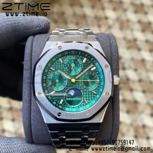 AP Royal Oak 41mm Complicated 26606ST SS APSF 1:1 Best Edition Green Dial on SS Bracelet A5134 (CHS) - Super Clone Watch | 1:1 Best Version