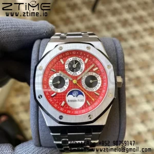 AP Royal Oak 41mm Complicated 26574 SS APSF 1:1 Best Edition Red/Black Dial on SS Bracelet A5134 (CHS) - Super Clone Watch | 1:1 Best Version
