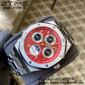 AP Royal Oak 41mm Complicated 26574 SS APSF 1:1 Best Edition Red/Black Dial on SS Bracelet A5134 (CHS) - Super Clone Watch | 1:1 Best Version