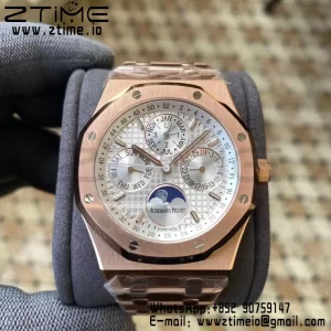 AP Royal Oak 41mm Complicated 26574OR RG APSF1:1 Best Edition Silver Dial on RG Bracelet A5134 (CHS) - Super Clone Watch | 1:1 Best Version