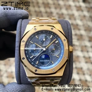 AP Royal Oak 41mm Complicated 26574 YG APSF1:1 Best Edition Blue Dial on YG Bracelet A5134 (CHS) - Super Clone Watch | 1:1 Best Version