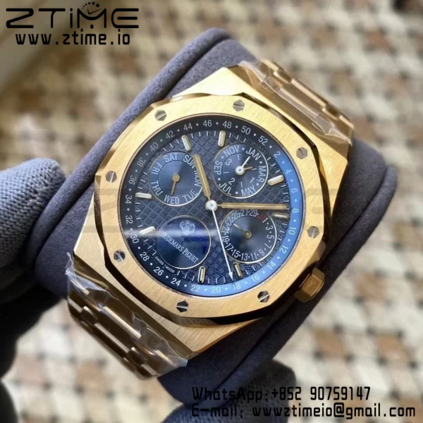 AP Royal Oak 41mm Complicated 26574 YG APSF1:1 Best Edition Blue Dial on YG Bracelet A5134 (CHS) - Super Clone Watch | 1:1 Best Version