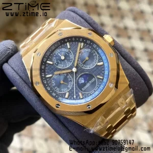 AP Royal Oak 41mm Complicated 26574 YG APSF1:1 Best Edition Blue Dial on YG Bracelet A5134 (CHS) - Super Clone Watch | 1:1 Best Version